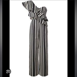 Asymmetrical Striped Jumpsuit
